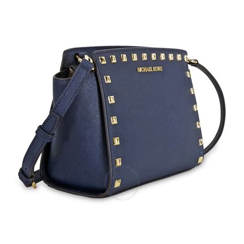 michael kors selma messenger bag navy|MICHAEL Michael Kors Selma Medium Saffiano Messenger Bag, .